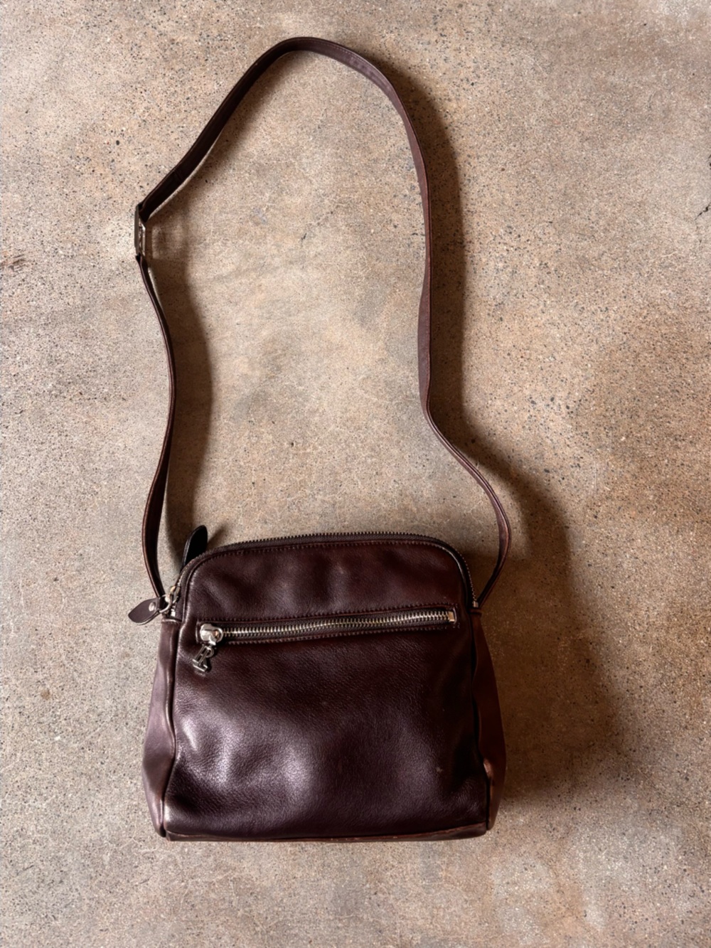 Ralph Lauren Dark Brown Leather Crossbody Bag